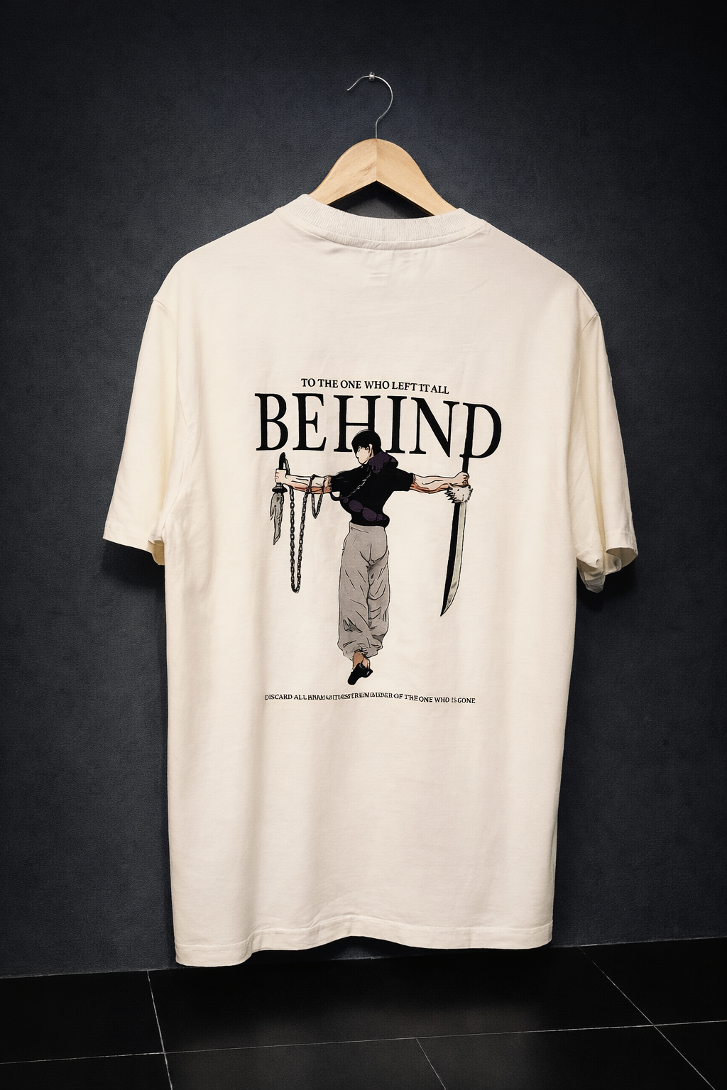 Behind Anime Warrior Graphic Streetwear T-Shirt
