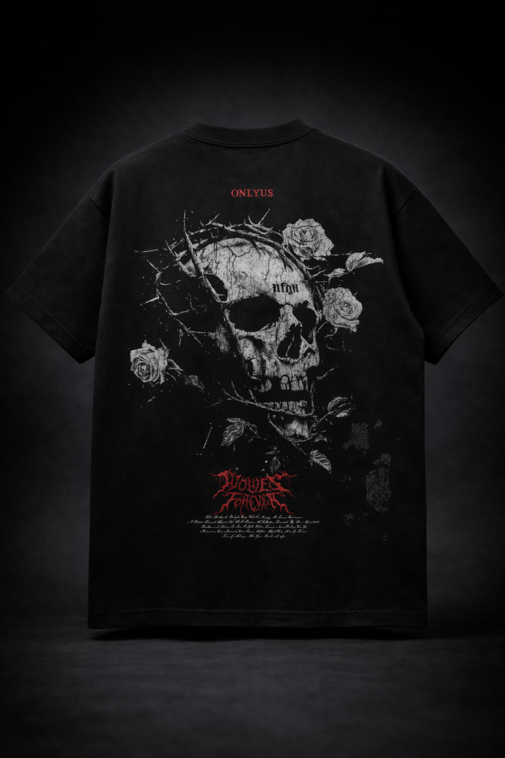 Skull Thorn Gothic Oversized T-Shirt – Black Streetwear Edition