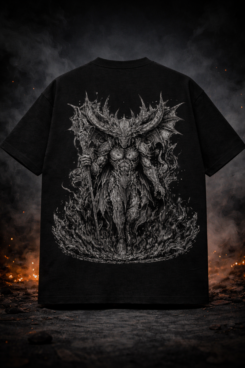 Inferno Demon Oversized T-Shirt – Dark Streetwear Edition