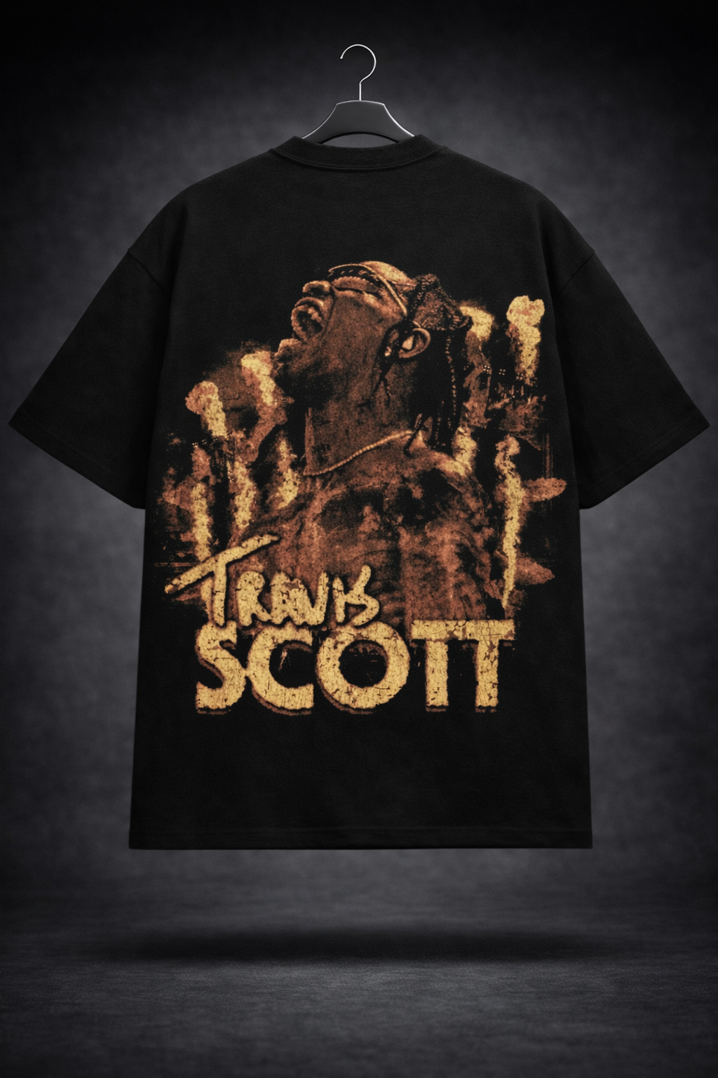 Rage Flame Graphic Oversized T-Shirt – Black Streetwear Edition