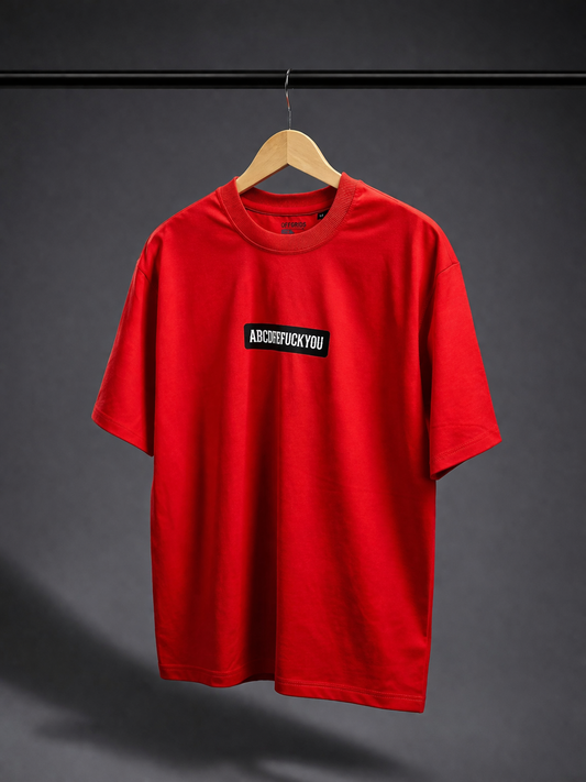 Classic Vintage Motors Graphic Tee – Red Oversized Fit
