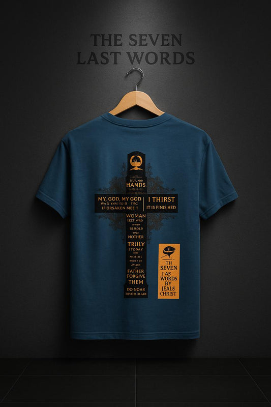 Seven Last Words Cross Graphic Streetwear T-Shirt