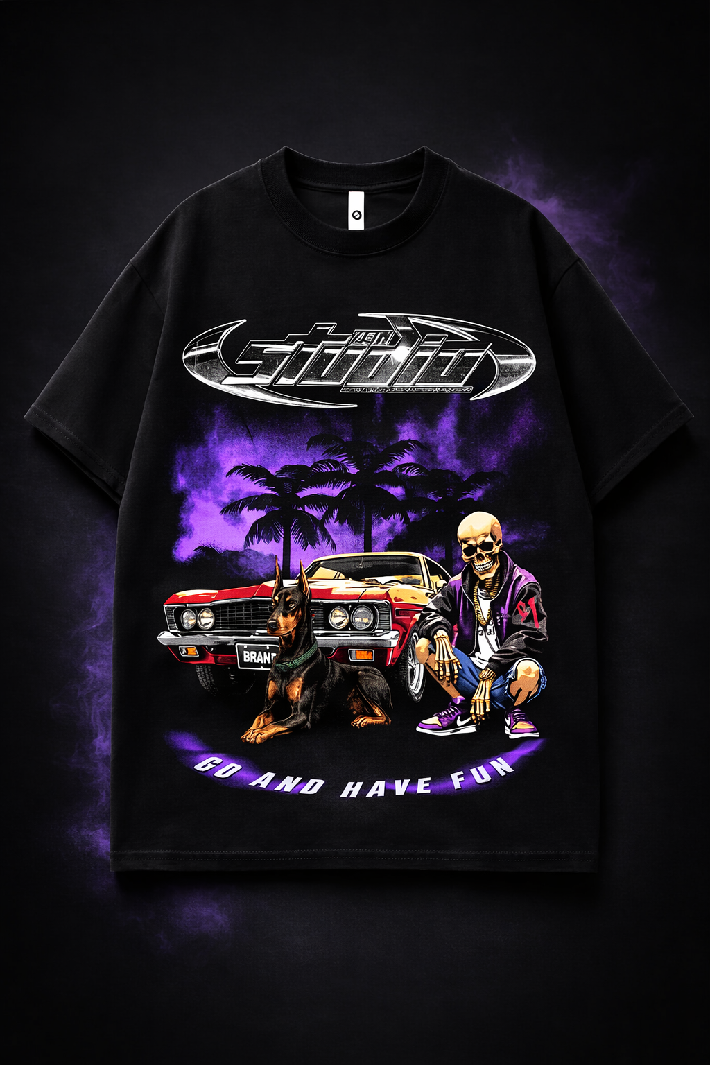 Oversized Vintage Graphic Tee – Purple Haze Edition