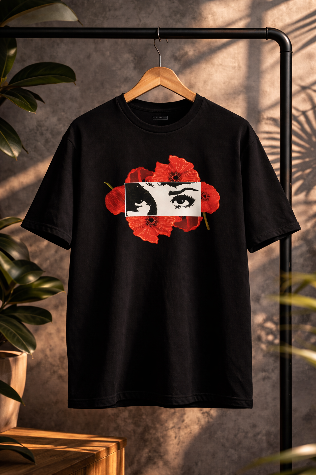 Midnight Bloom Graphic Oversized T-Shirt – Eye & Poppy Design