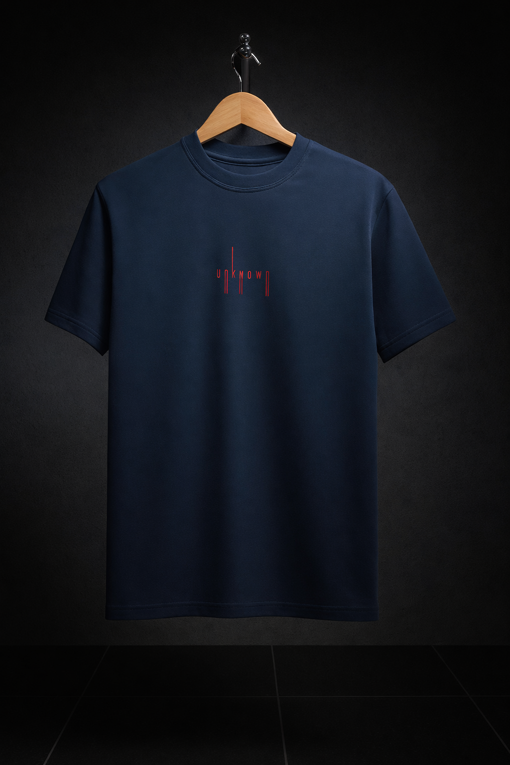 Unknown Minimal Navy Blue Streetwear T-Shirt