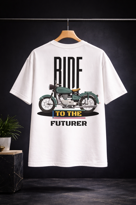 Ride to the Future Oversized T-Shirt – Vintage Motorcycle Graphic