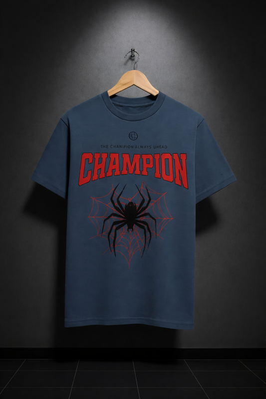 Champion Spider Graphic Blue Streetwear T-Shirt