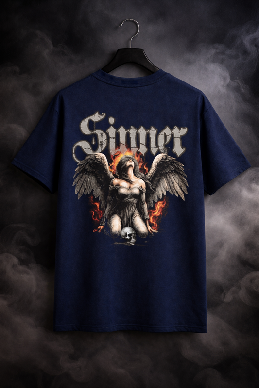Sinner Flame Angel Oversized T-Shirt – Premium Streetwear Drop