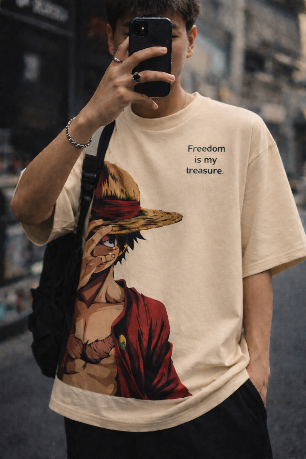 Freedom Oversized Graphic Tee – Off White