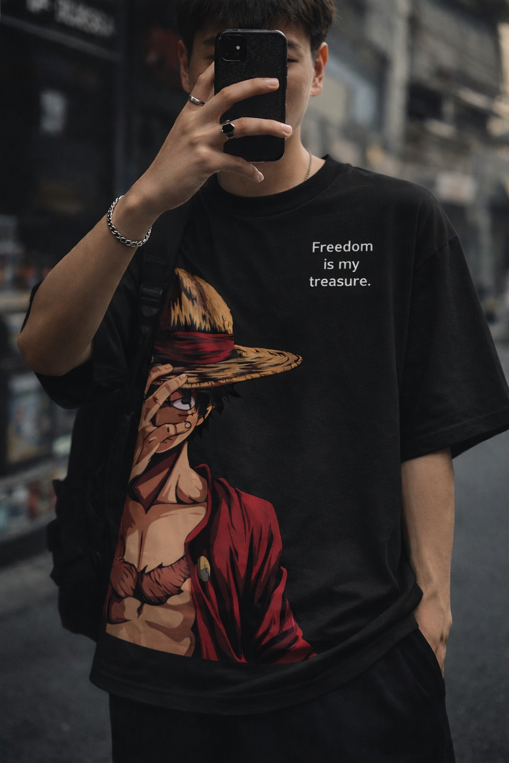 Freedom Oversized Graphic Tee – Off White