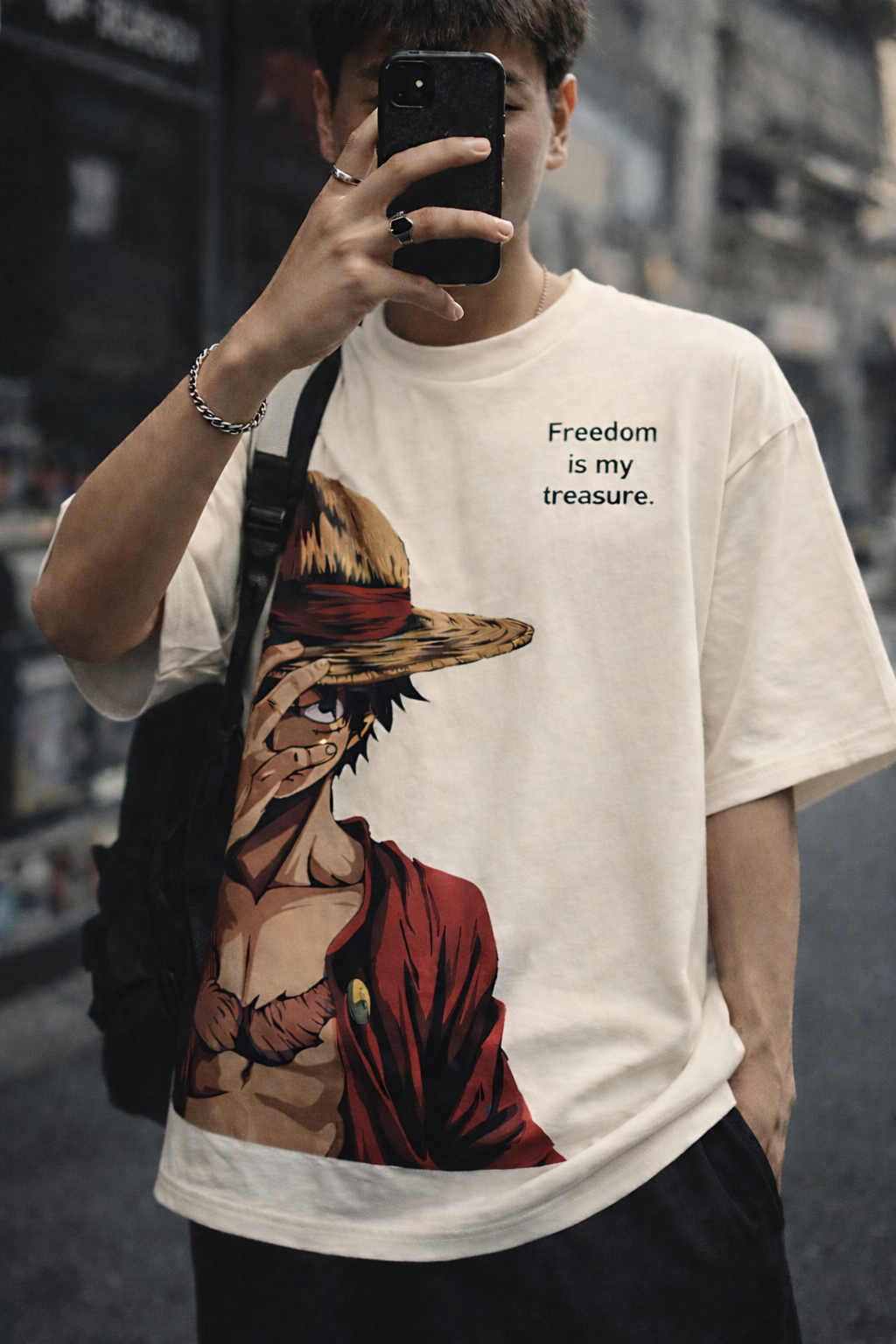 Freedom Oversized Graphic Tee – Off White