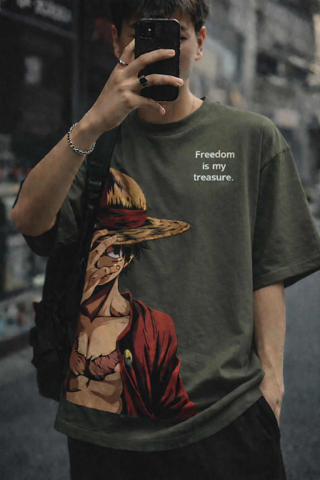 Freedom Oversized Graphic Tee – Off White