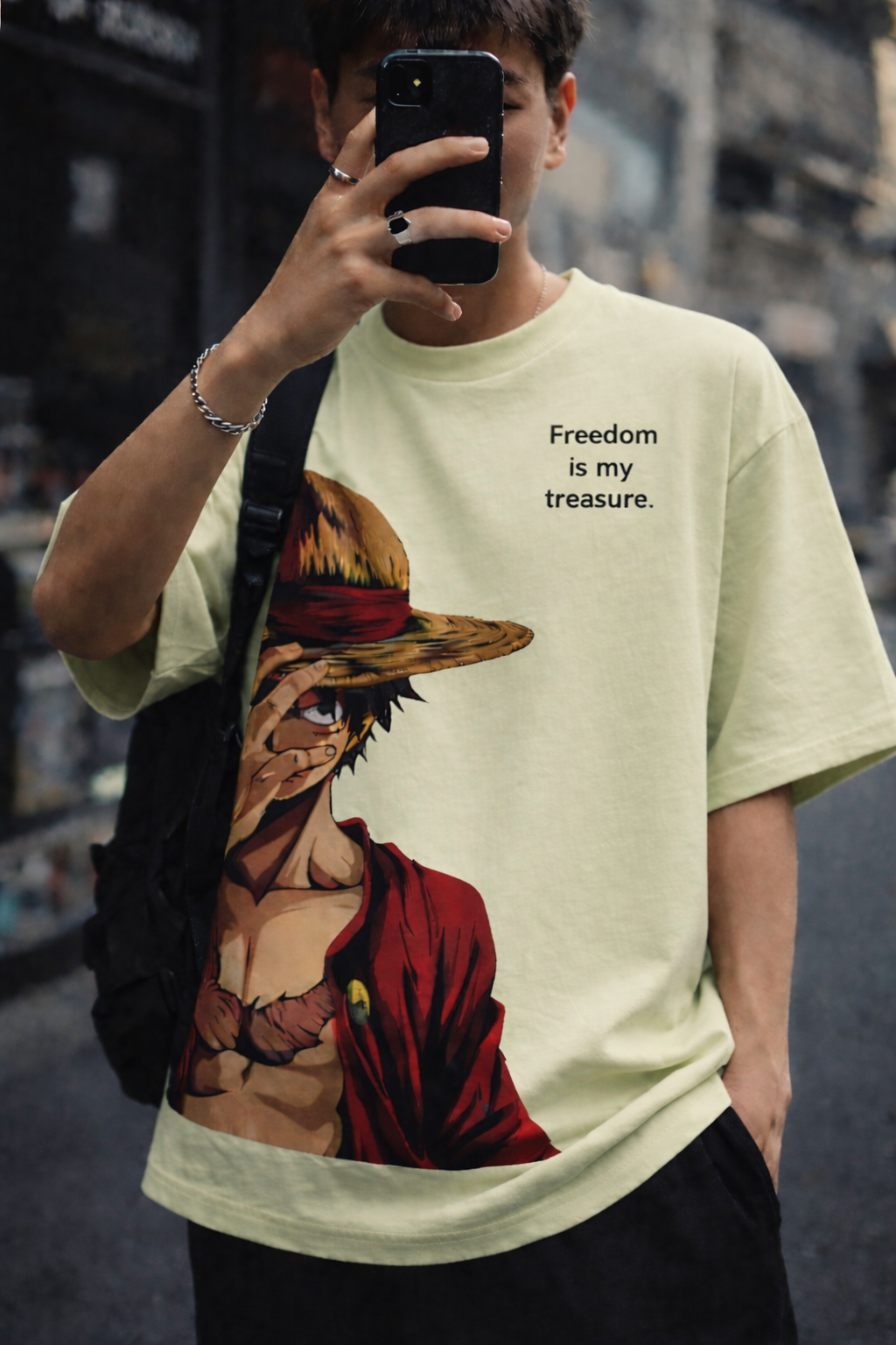 Freedom Oversized Graphic Tee – Off White