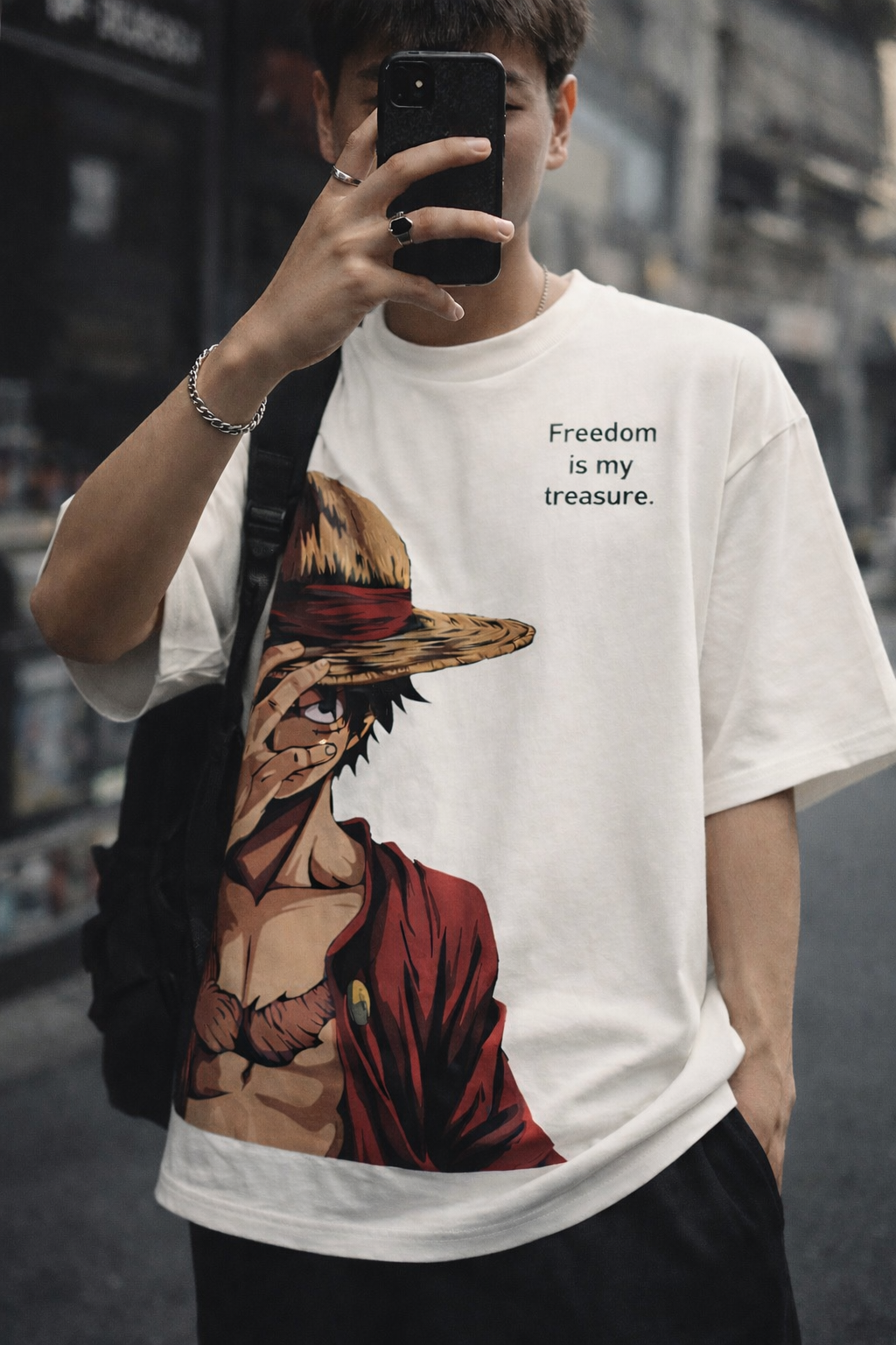 Freedom Oversized Graphic Tee – Off White
